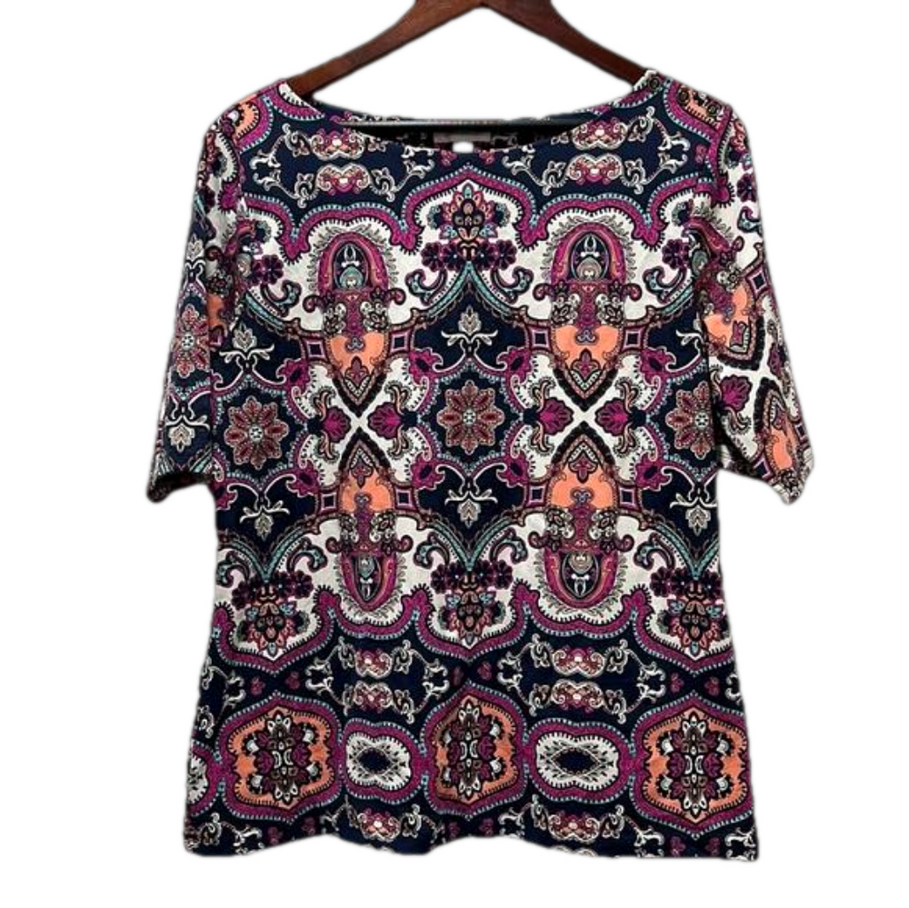 Charter club blue&pink paisley flowy top size XL GUC…